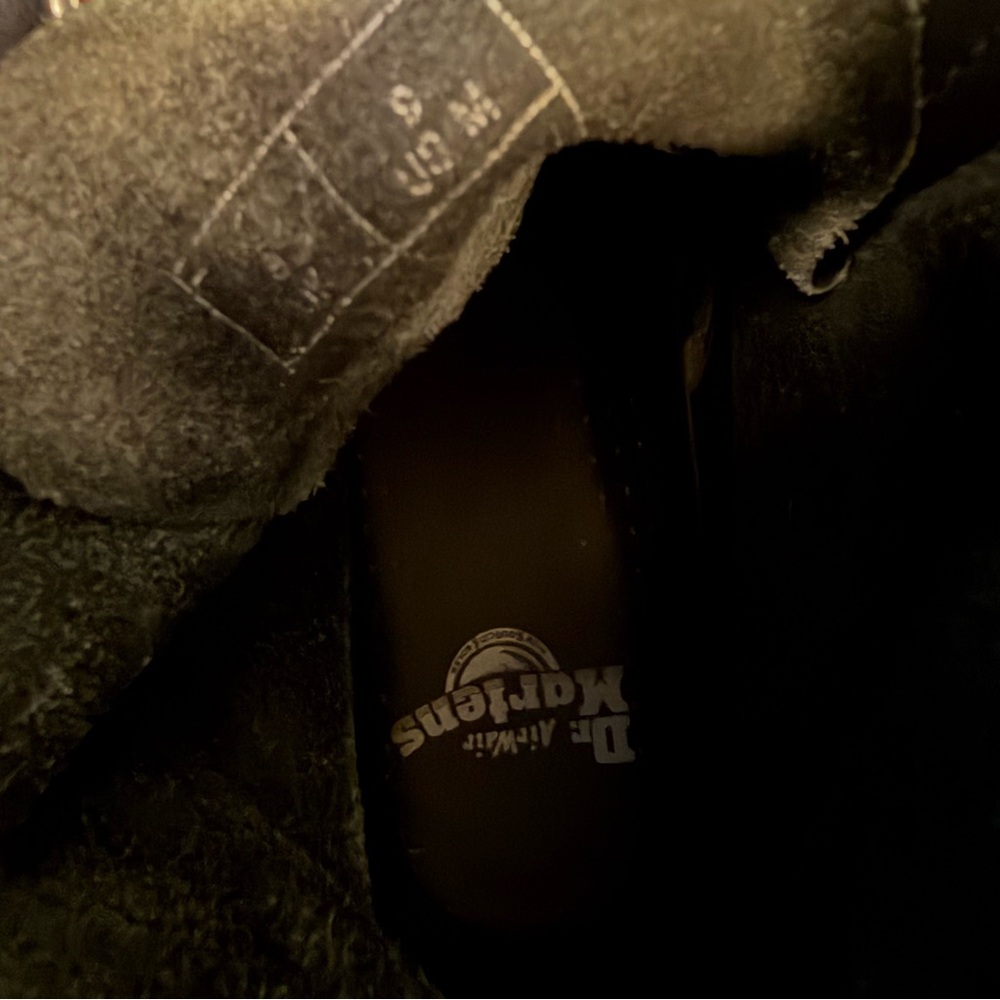 Dr. Martens Black Leather Lace-Up Boots with Yellow Stitching - Picture 9 of 9